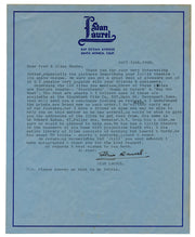 Stan Laurel Signed Letter "Way Out West, Block-heads, & A Chump at Oxford" JSA!