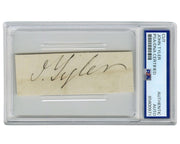 President John Tyler Signed Cut Signature, A Large & Bold PSA Auto!