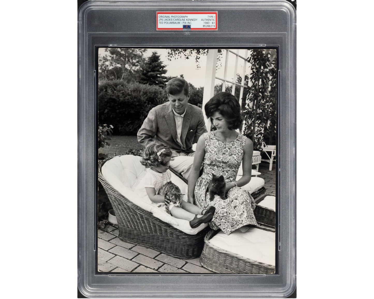 John, Jackie & Caroline Kennedy PSA Type 1 Original Family Portrait Photograph