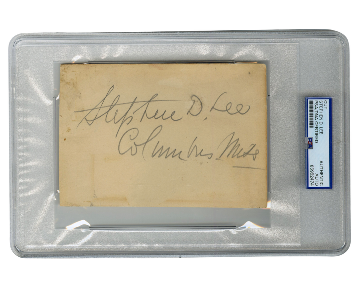 Civil War Confederate Lieutenant General Stephen D. Lee Signed Cut PSA