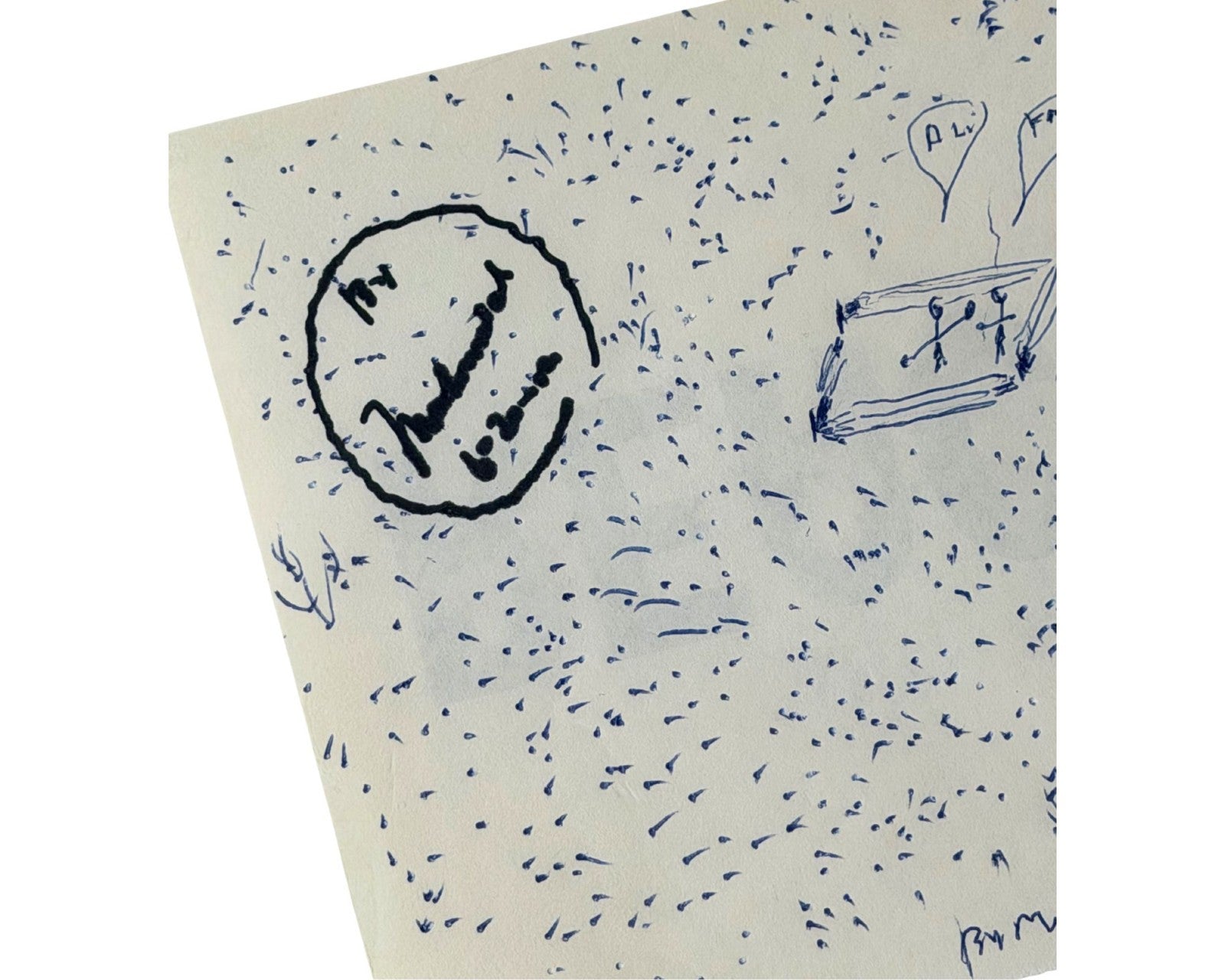 Muhammad Ali Triple Signed Sketch of Ali vs. Frazier Fight PSA Gem Mint 10