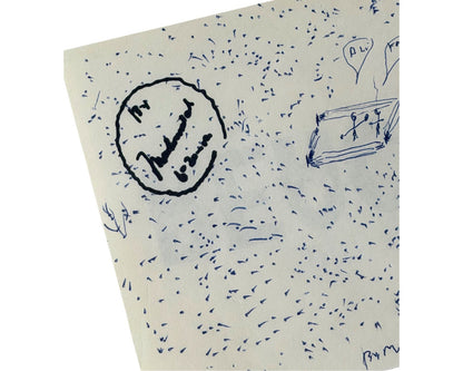 Muhammad Ali Triple Signed Sketch of Ali vs. Frazier Fight PSA Gem Mint 10