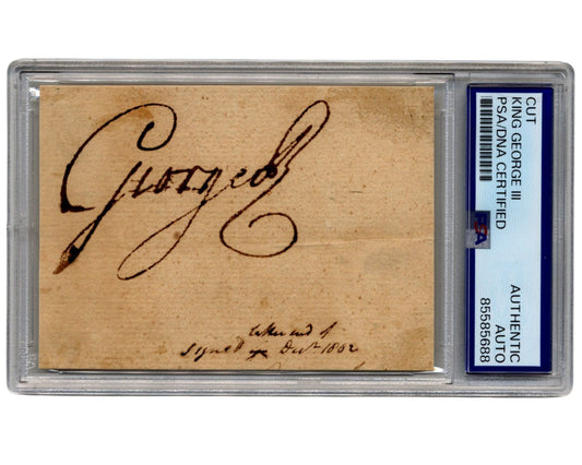 King George III (3rd) Signed Autographed Cut from Military Document PSA Auto