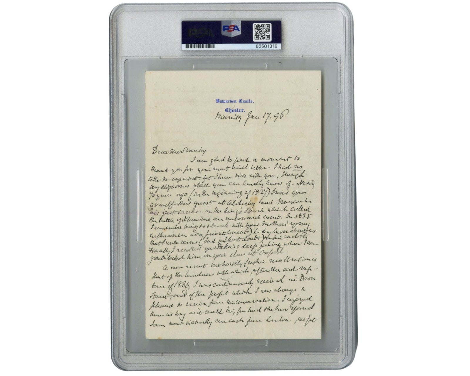 British Prime Minister William Ewart Gladstone Gorgeous Signed Letter PSA Mint 9