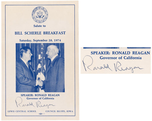 President Ronald Reagan Signed Program JSA Auto - Bold Example!