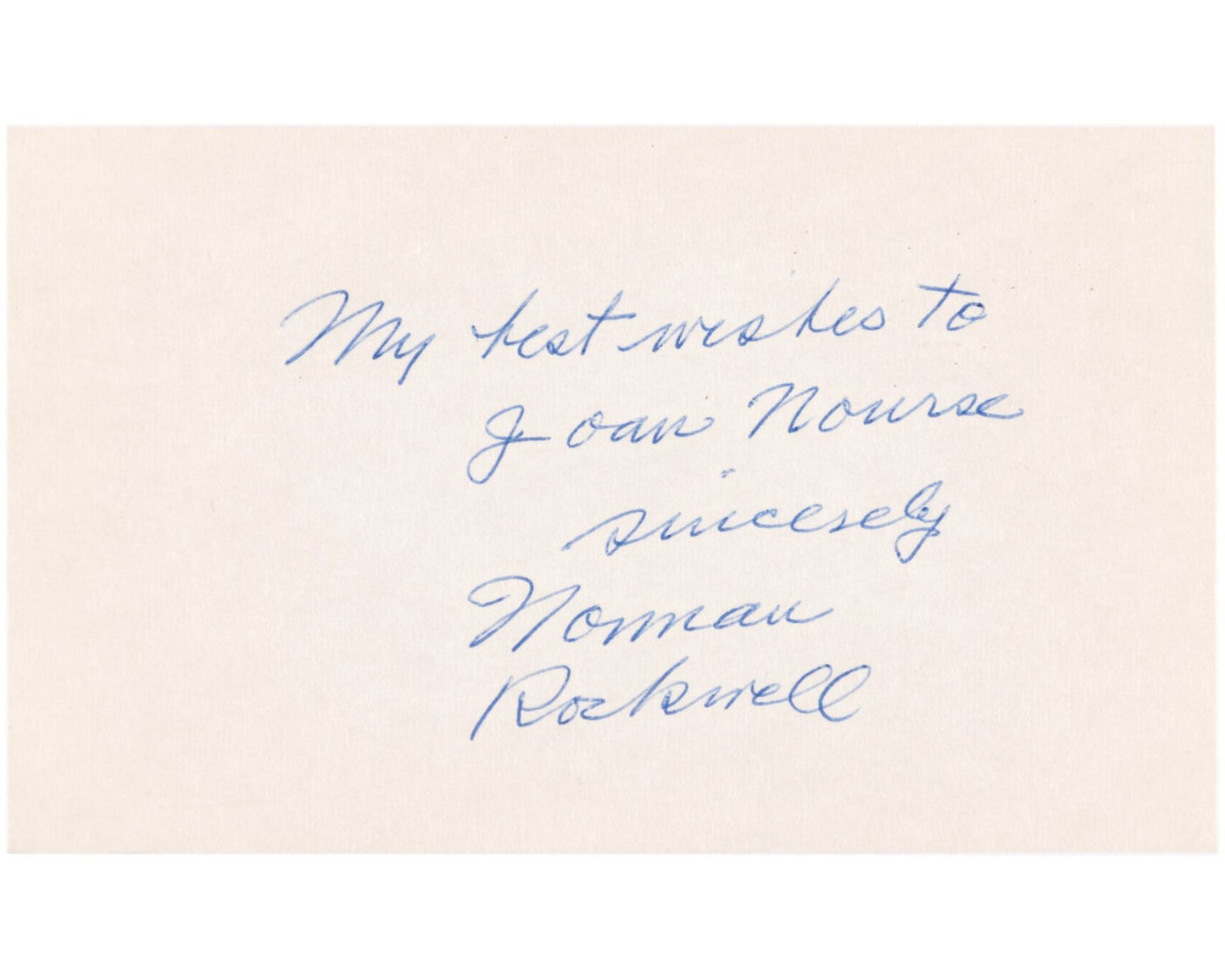 Legendary Artist Norman Rockwell Signed Index Card! JSA