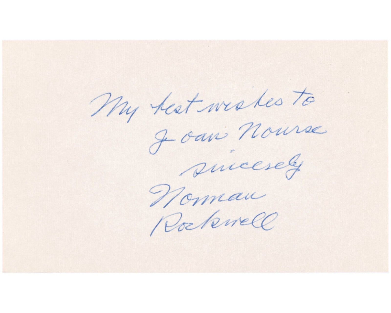 Legendary Artist Norman Rockwell Signed Index Card! JSA