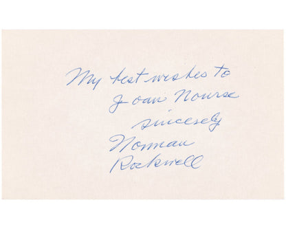 Legendary Artist Norman Rockwell Signed Index Card! JSA