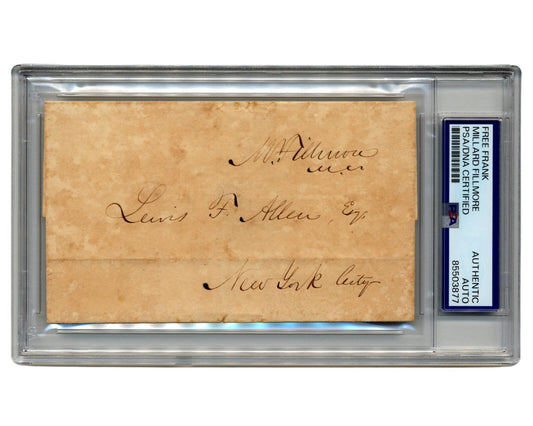 President Millard Fillmore Signed Free Frank To NYC! PSA - Stunning Example!