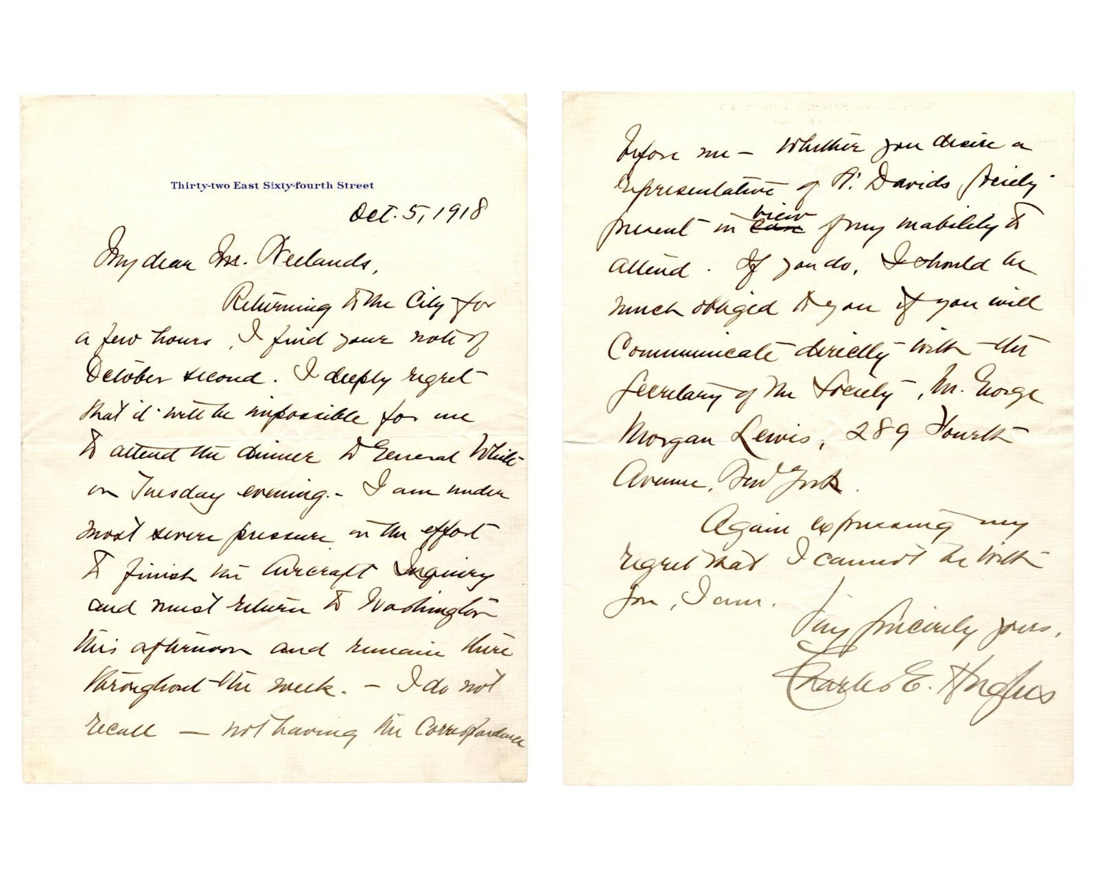 Justice Charles Evans Hughes on WWI Aircraft Inquiry PSA