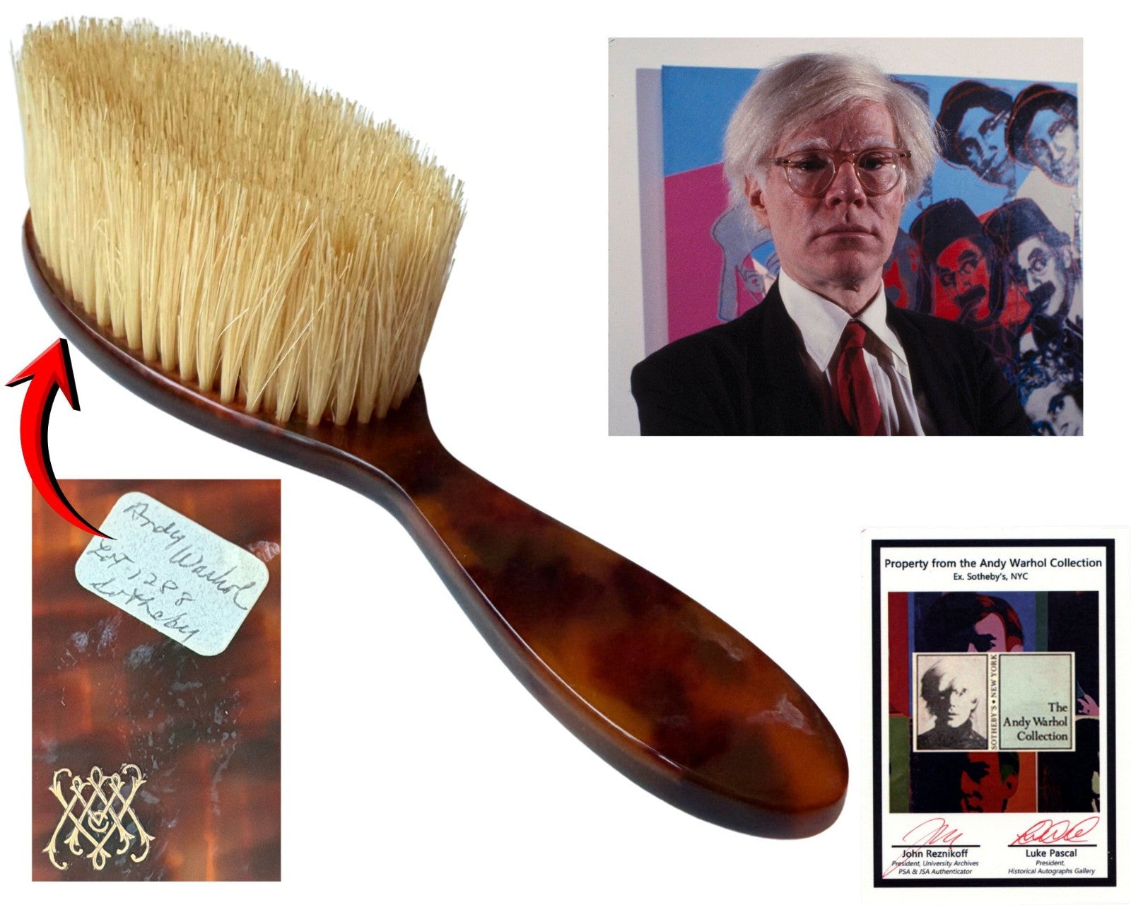 Andy Warhol Personally Owned Hair Brush Ex. Sotheby, Lot 1288