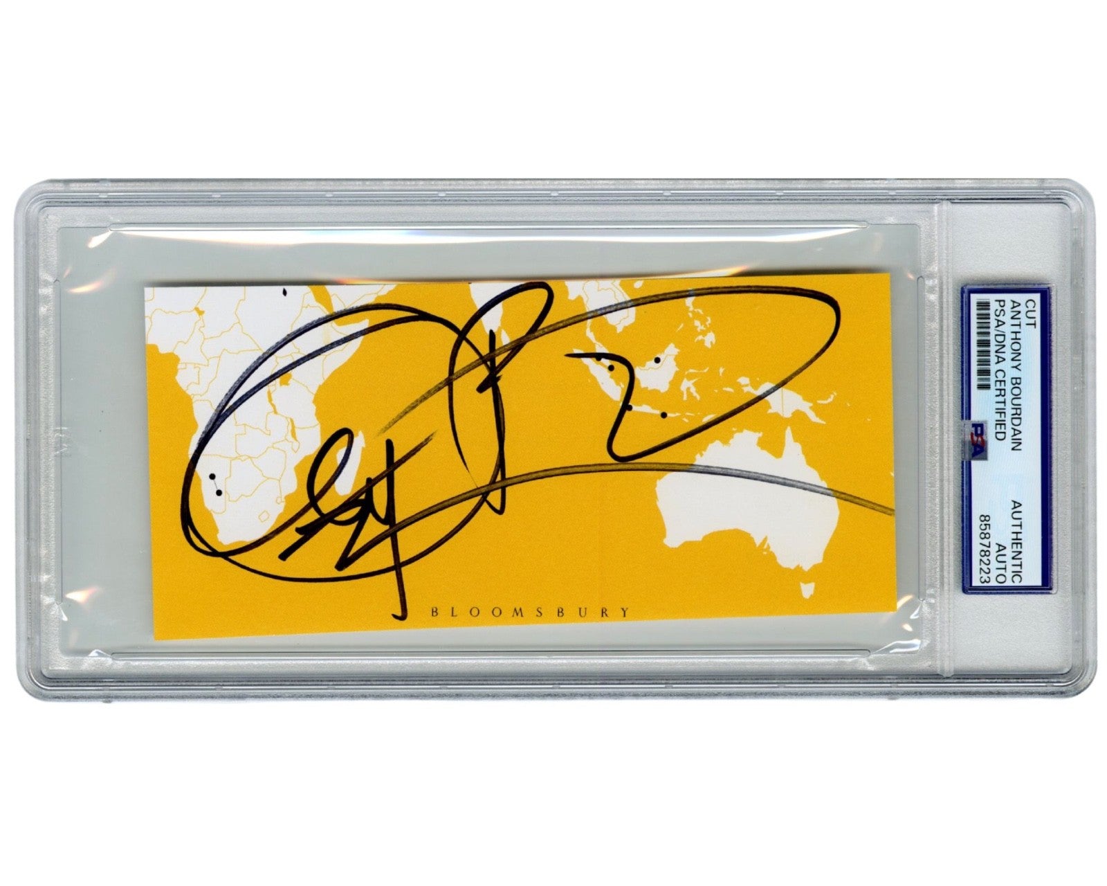 Food Icon Anthony Bourdain Signed Cut Signature on Globe Image! PSA Auto
