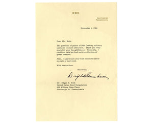 Dwight Eisenhower Signed Letter to US Steel Exec. on Military Prints! PSA