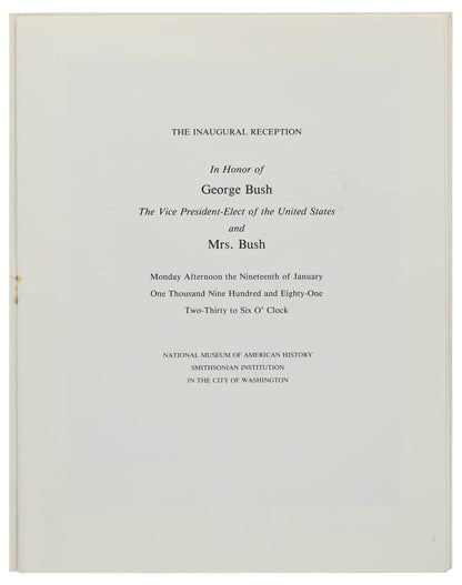 George H.W. Bush/Barbara Bush Signed Presidential Inauguration of Reagan. RARE!