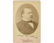 President Grover Cleveland Signed & Dated Cabinet Card PSA Auto - Gorgeous!