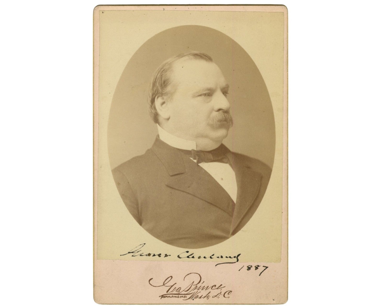 President Grover Cleveland Signed & Dated Cabinet Card PSA Auto - Gorgeous!