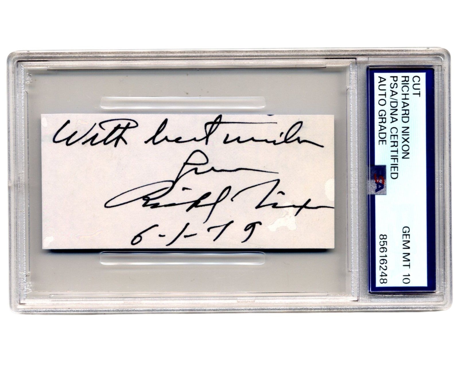 President RICHARD NIXON Gorgeous Signed Cut PSA Gem Mint 10 Auto