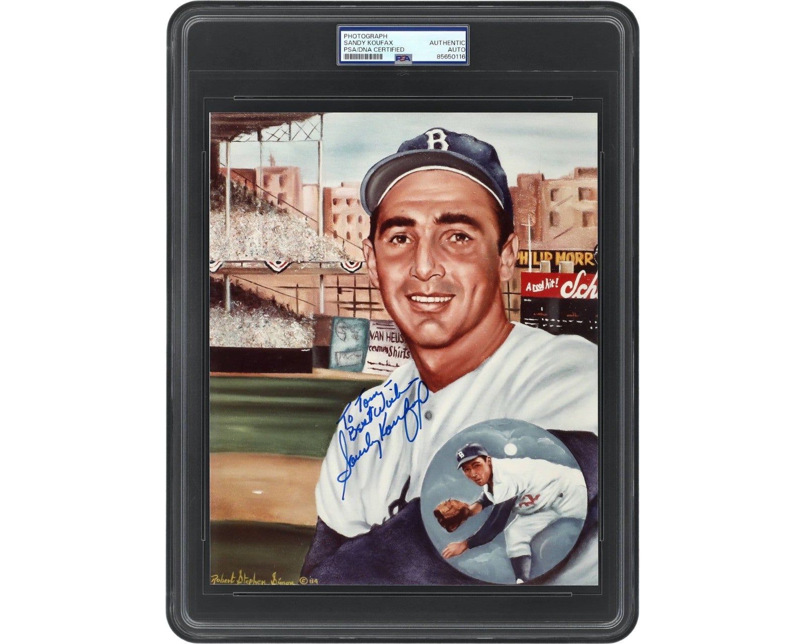 Dodgers Legend Sandy Koufax Signed Photograph PSA Auto - Fantastic Display!