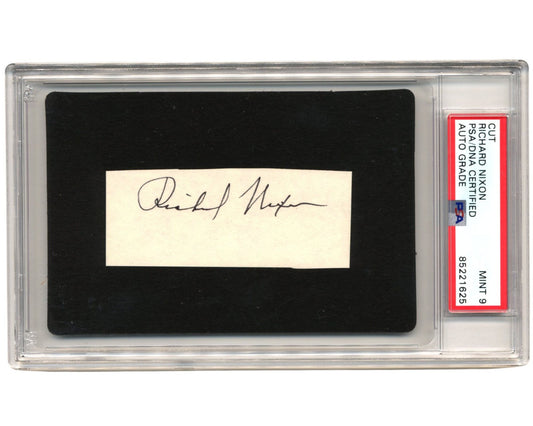 President RICHARD NIXON Gorgeous Signed Cut PSA Mint 9 Auto