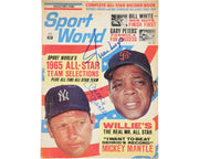 MLB Icons Mickey Mantle & Willie Mays Signed '65 Sports World Magazine - JSA