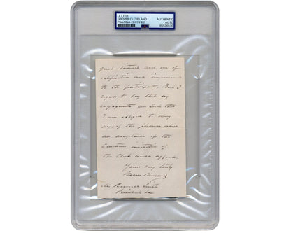 President Grover Cleveland Handwritten Signed Letter PSA Auto
