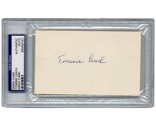 Rare Tommie Leach Signed Index Card PSA Auto - Pirates Dead Ball Icon!