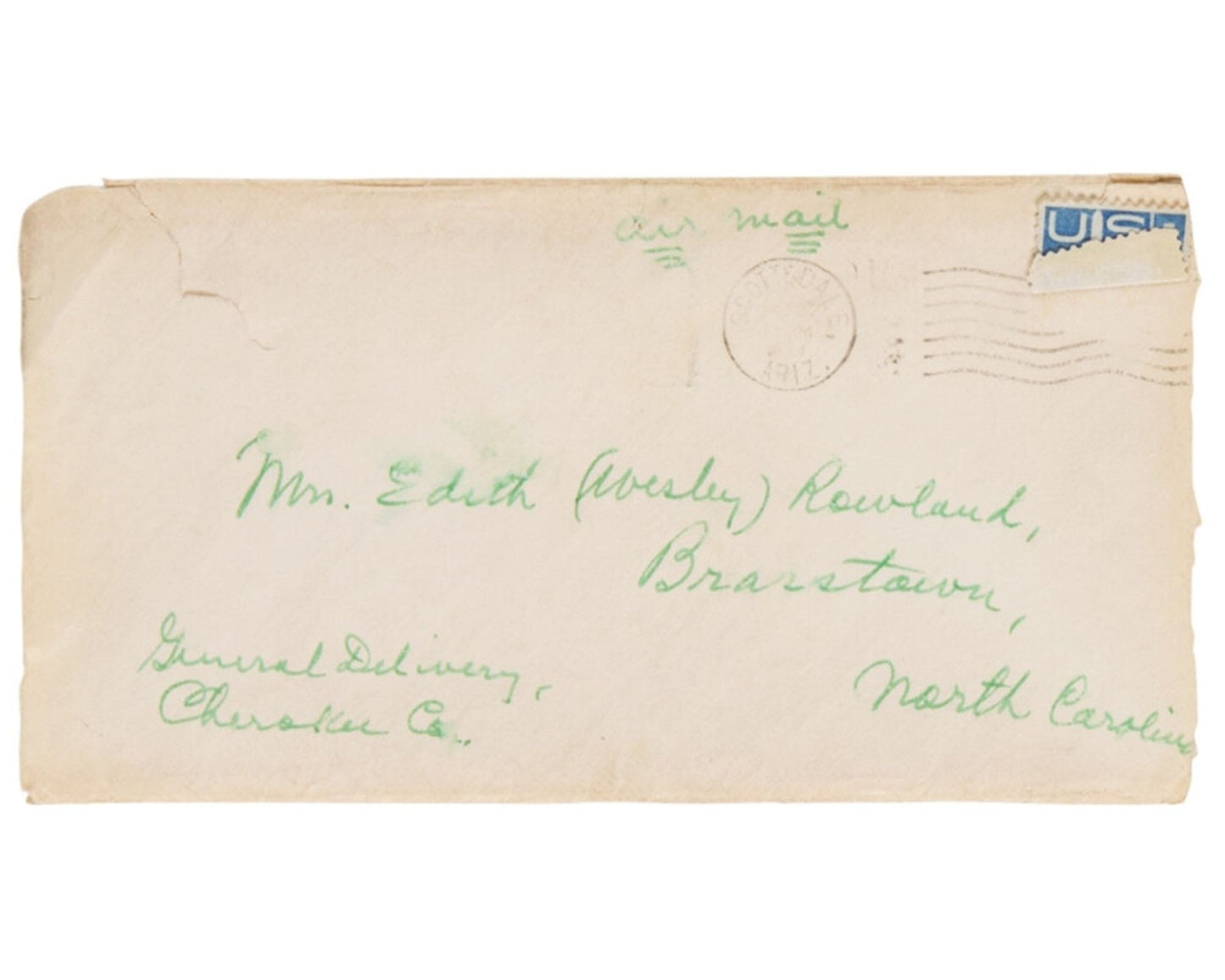 Ty Cobb Signed Envelope Addressed to North Carolina PSA & BAS (Beckett) Auto