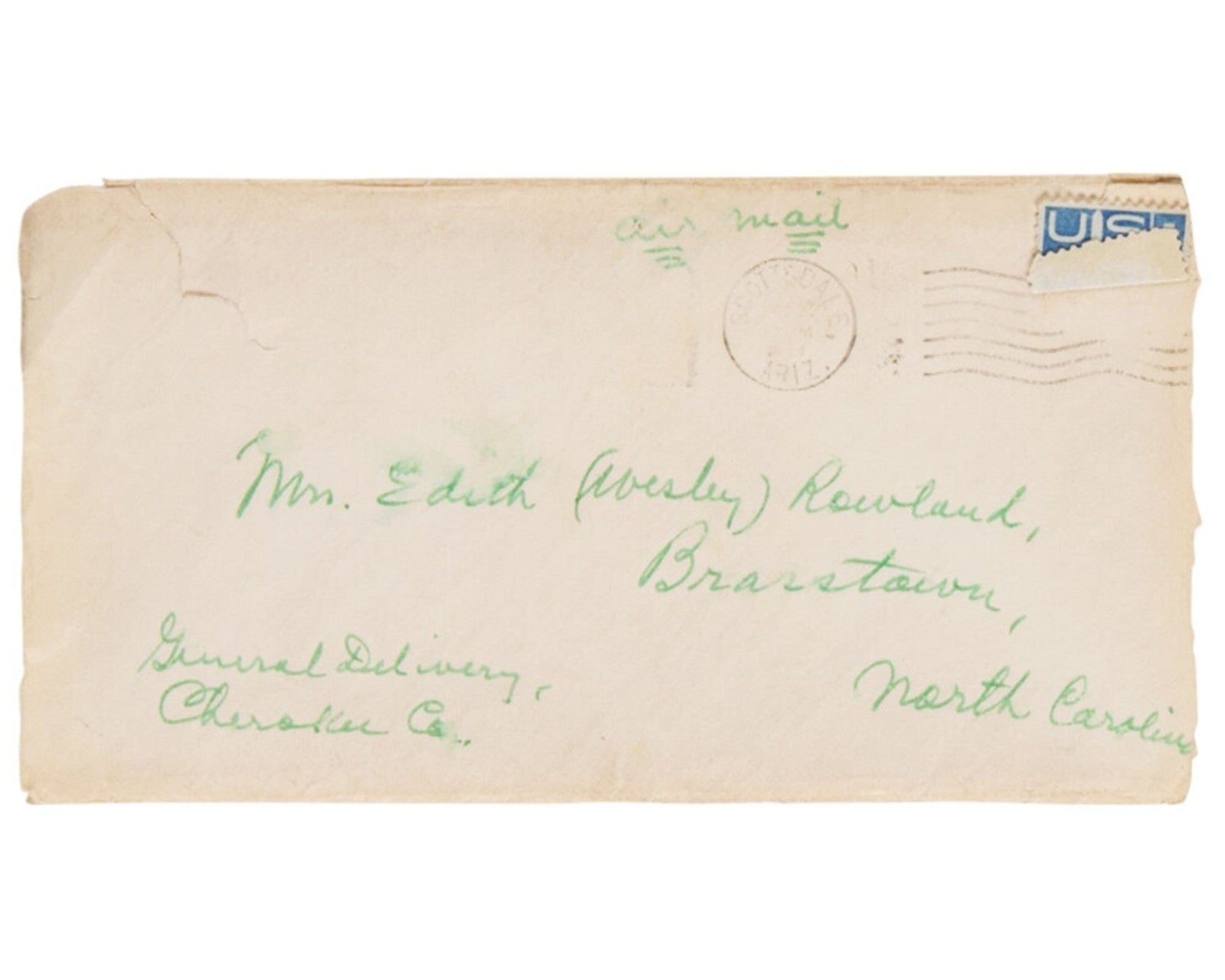 Ty Cobb Signed Envelope Addressed to North Carolina PSA & BAS (Beckett) Auto