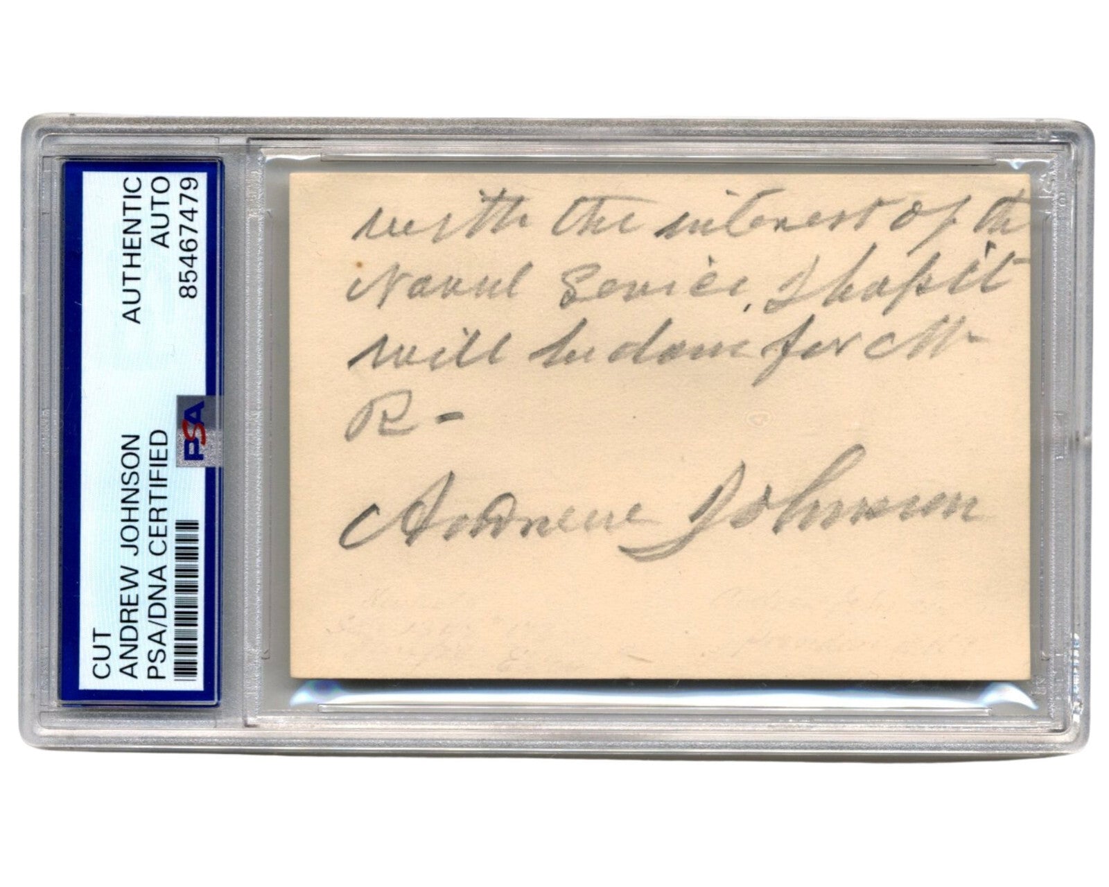 President Andrew Johnson Rare Signed Note on Navy Changes PSA Bold Auto!