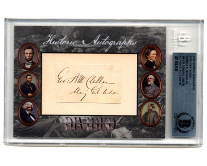 2019 Historic Autographs Civil War Divided George McClellan Cut Signature BAS
