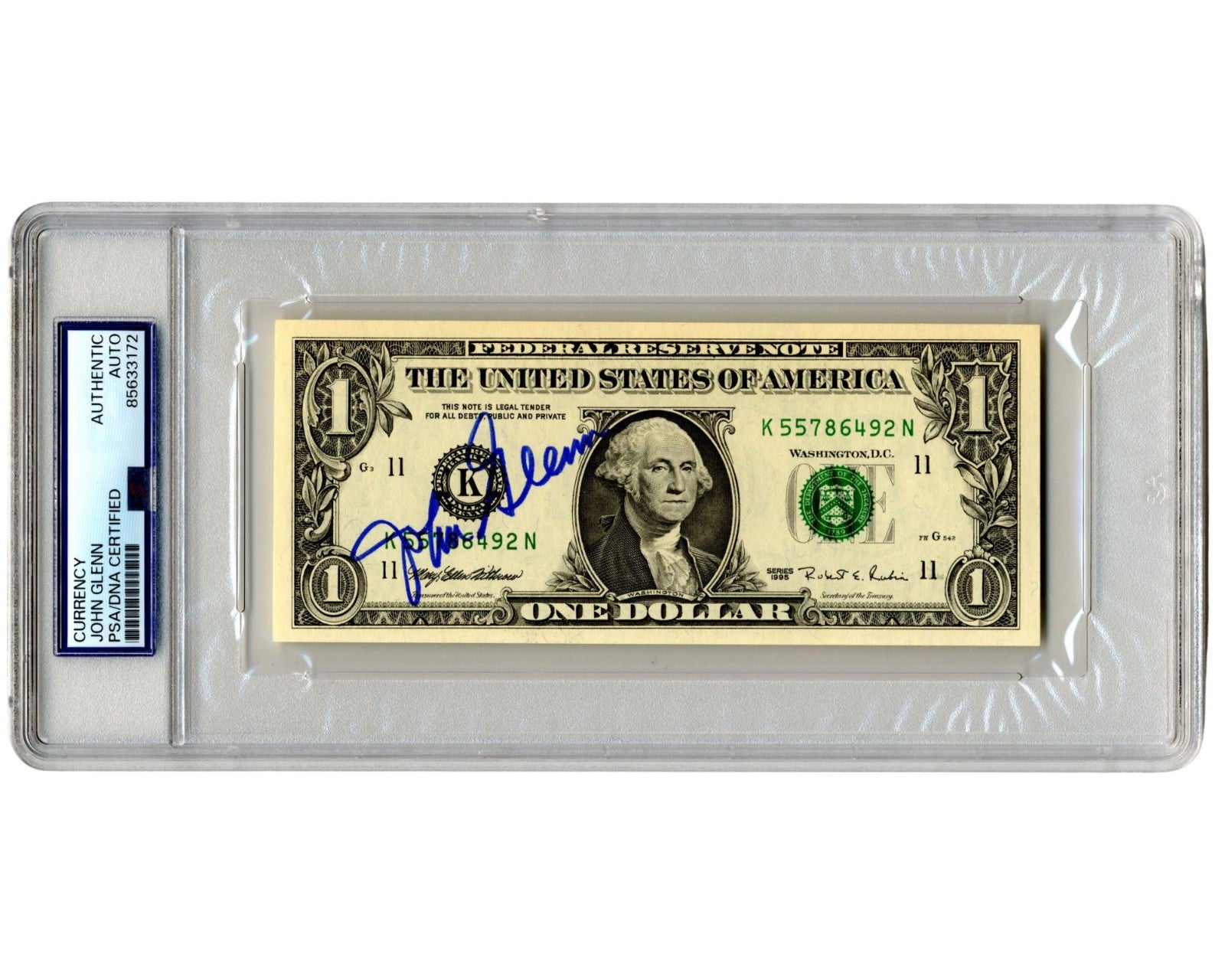 Mercury 7 Astronaut & Senator John Glenn Signed $1 Dollar Bill PSA Auto