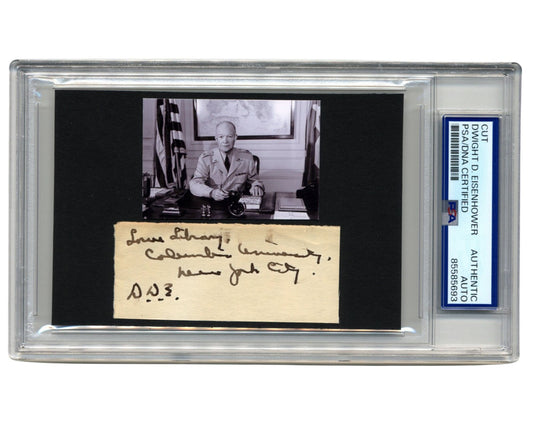 President DWIGHT EISENHOWER Signed / Initialed Address Panel, Columbia, NYC! PSA