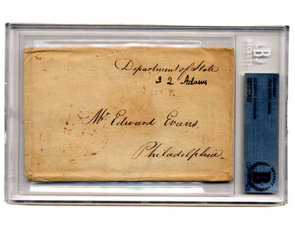 President John Quincy Adams Signed Free Frank BAS Authentication, Bold Auto!