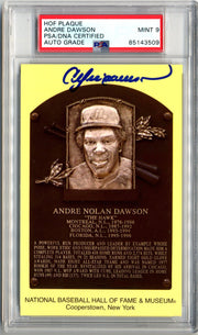 Andre Dawson Signed HOF Post Card PSA Mint 9 Auto, Cubs