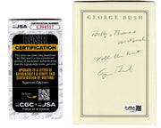 President George H.W. Bush Signed Book Plate JSA