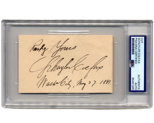 Vice President Schuyler Colfax Signed Cut PSA Mint 9 Auto - Grant's VP!