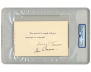 President Harry Truman and Bess Truman Signed Card PSA Auto