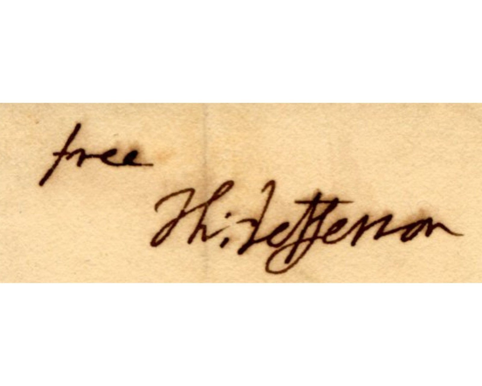 President Thomas Jefferson Signed Free Frank to New York Writer PSA Auto