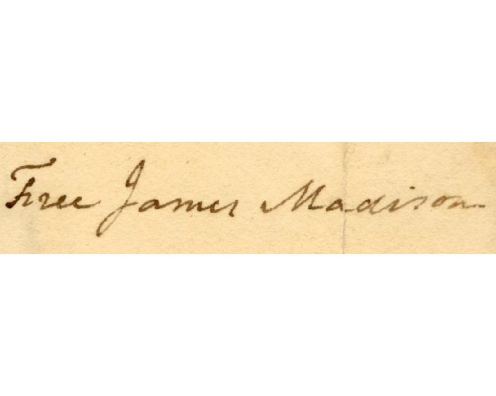 President James Madison Beautiful Free Frank to "Science of War" Writer PSA Auto