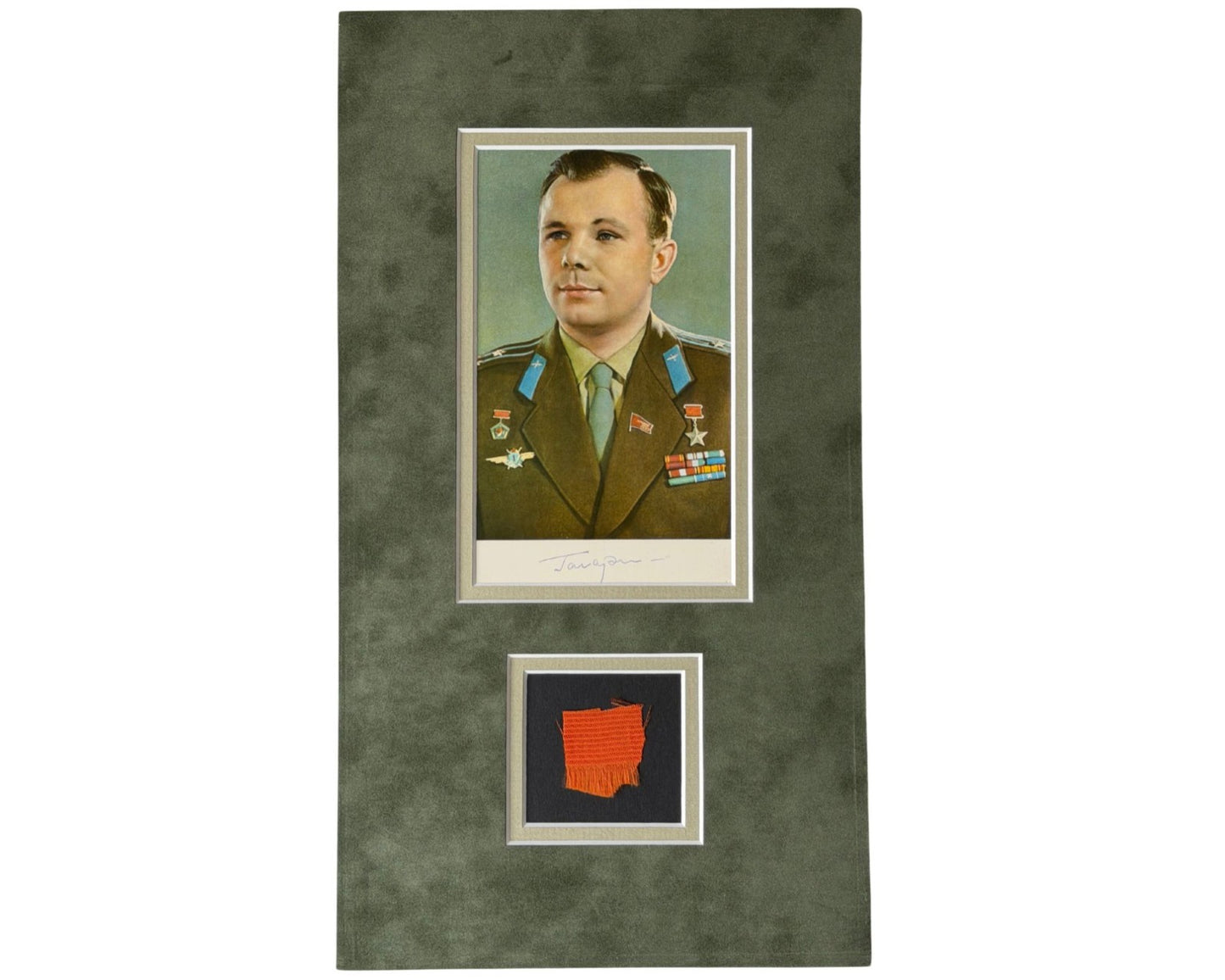 Yuri Gagarin Worn Vostok 1 Space Suit & Signed Postcard. Incredible Provenance