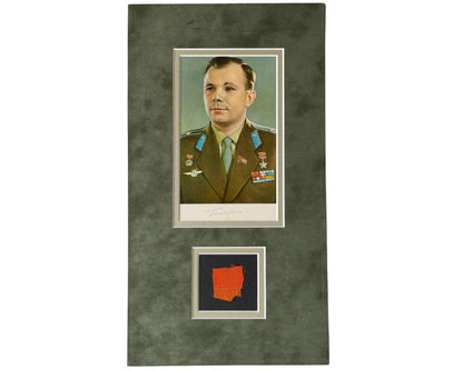 Yuri Gagarin Worn Vostok 1 Space Suit & Signed Postcard. Incredible Provenance