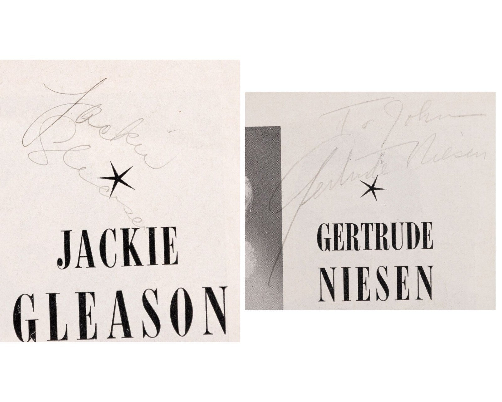 Jackie Gleason Signed Program w/ Gertrude Niesen, "The Honeymooners!" JSA Auto