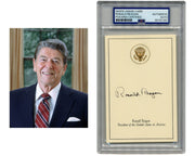 President Ronald Reagan Signed White House Card PSA Auto - Nice Example!
