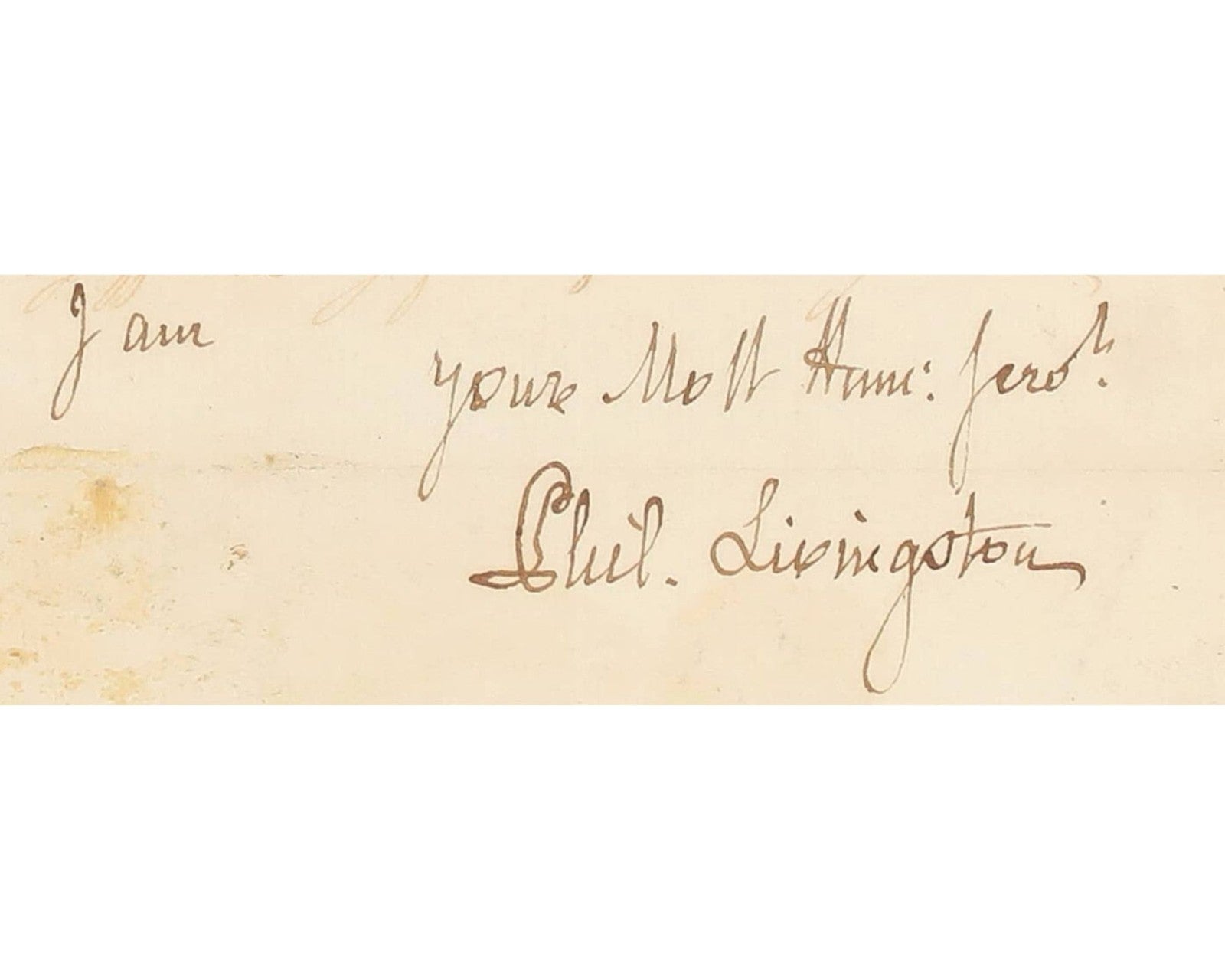 Declaration of Independence Signer Philip Livingstone Bold Signed Document BAS