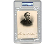 President Chester Arthur Signed Cut Engraving Display - Bold Signature! PSA Auto