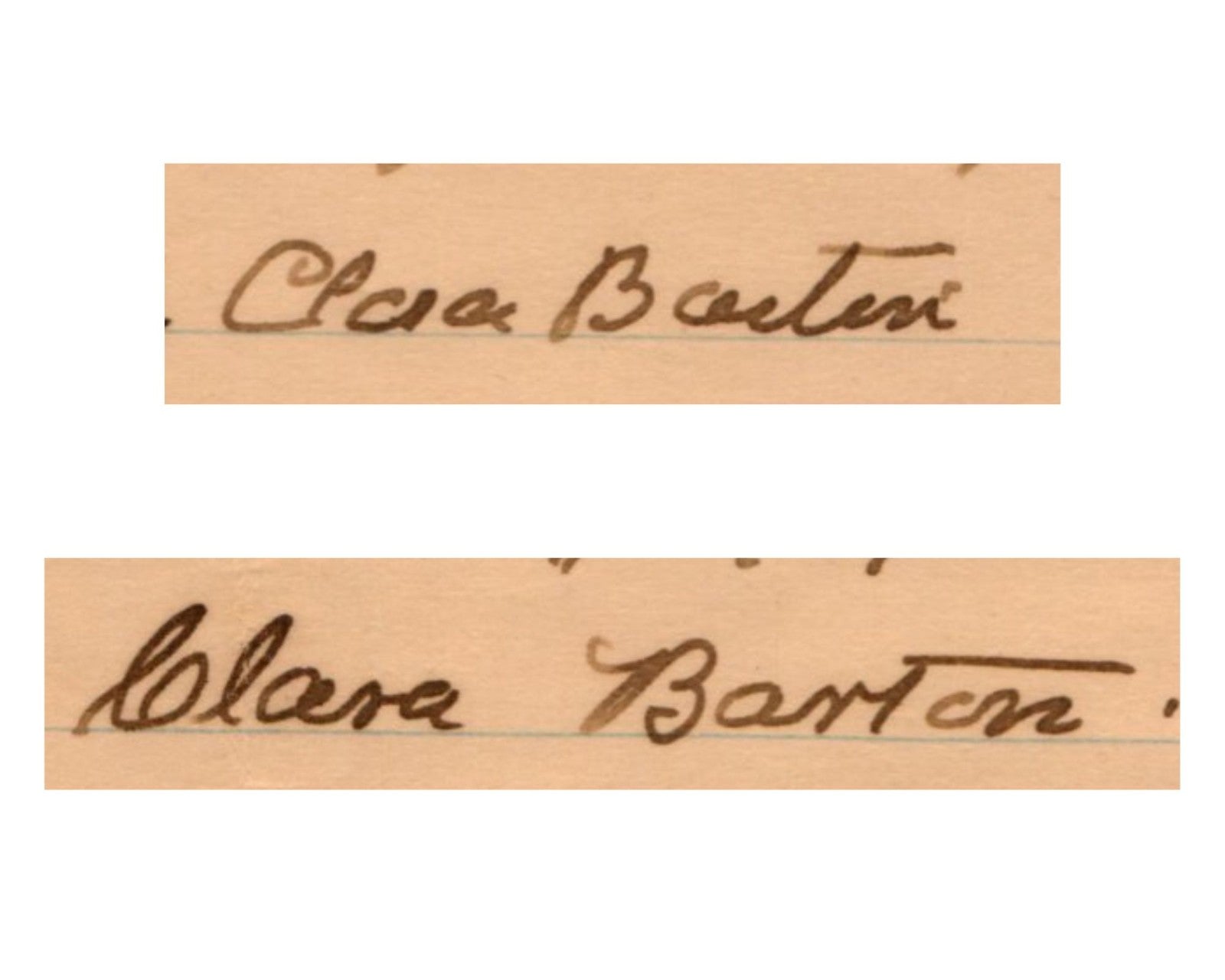 Clara Barton Twice Signed Handwritten Letter on Barton Hospital Check PSA Mint 9