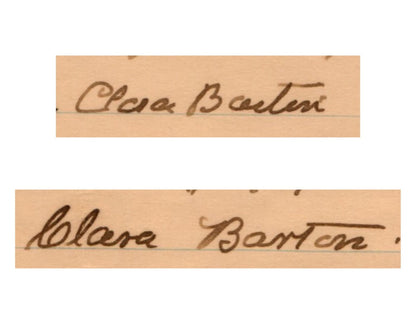 Clara Barton Twice Signed Handwritten Letter on Barton Hospital Check PSA Mint 9