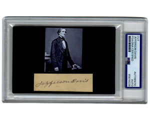 Confederate President JEFFERSON DAVIS Gorgeous Signed Cut Display PSA Auto