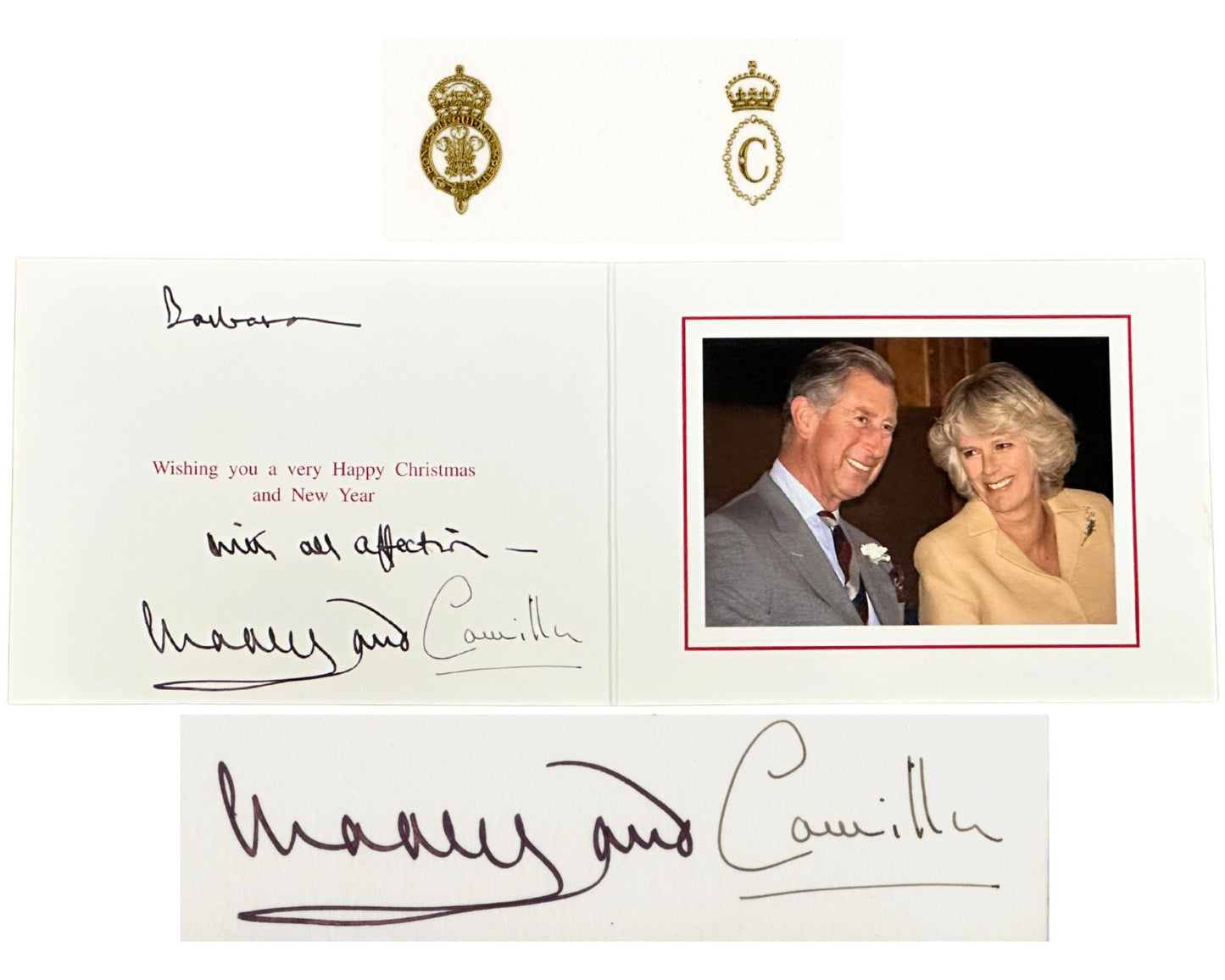 KING CHARLES III & QUEEN CONSORT CAMILLA Signed Christmas Card PSA Auto