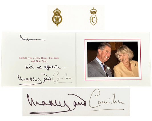 KING CHARLES III & QUEEN CONSORT CAMILLA Signed Christmas Card PSA Auto